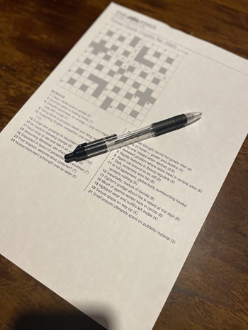 Photo of a crossword